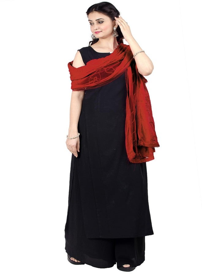 Chandrakala Chiffon Dupatta for Women,Shawl Scarf Wrap Chunni, Maroon (D285MAR) - Image 3